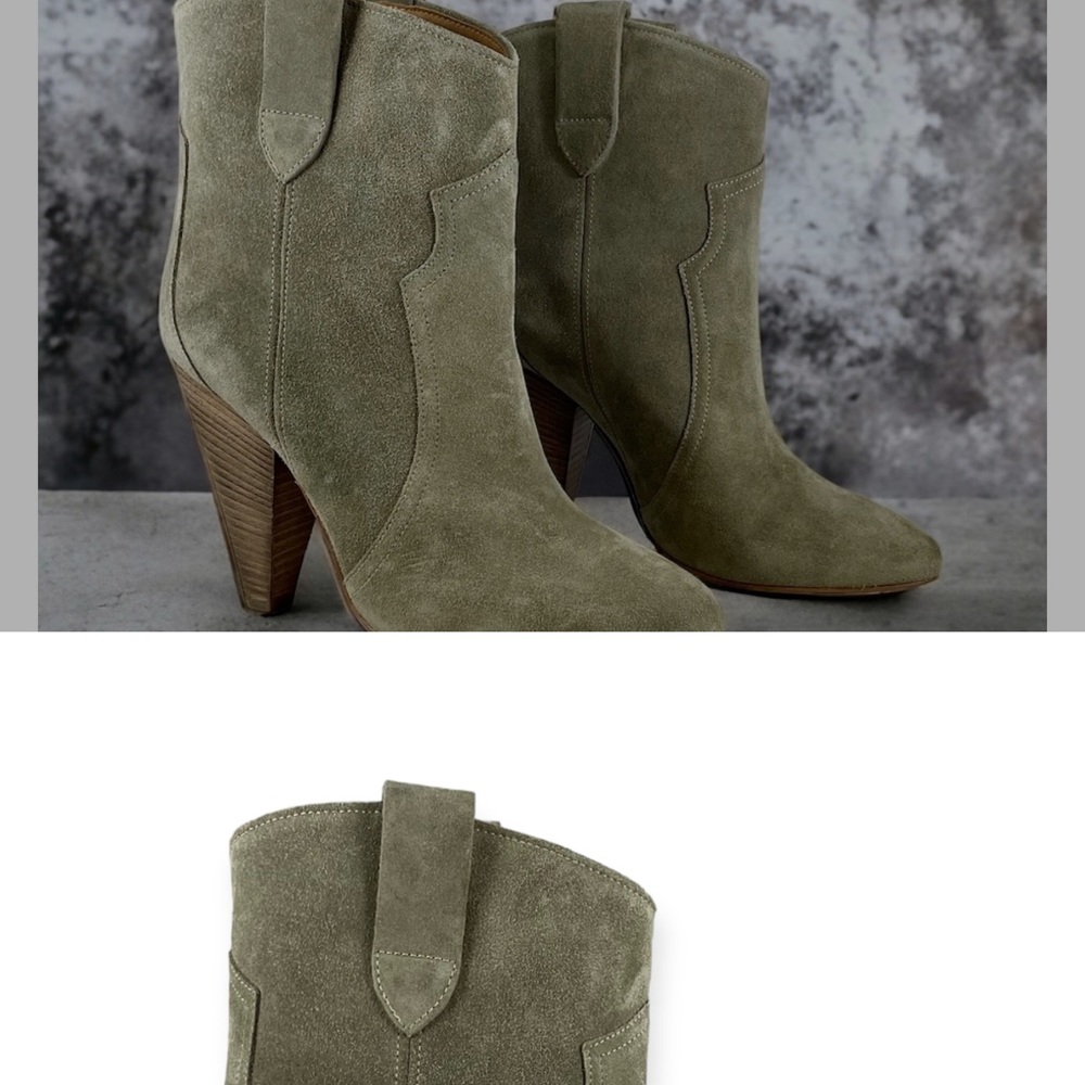 Isabel Marant Sage Color Suede Roxann Bootie - Picture 4 of 4